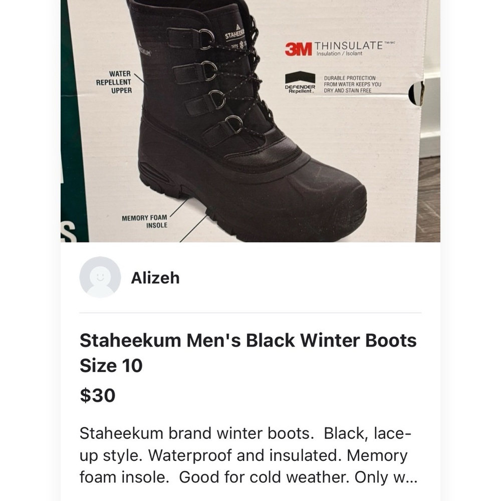 Men's Black Winter Boots